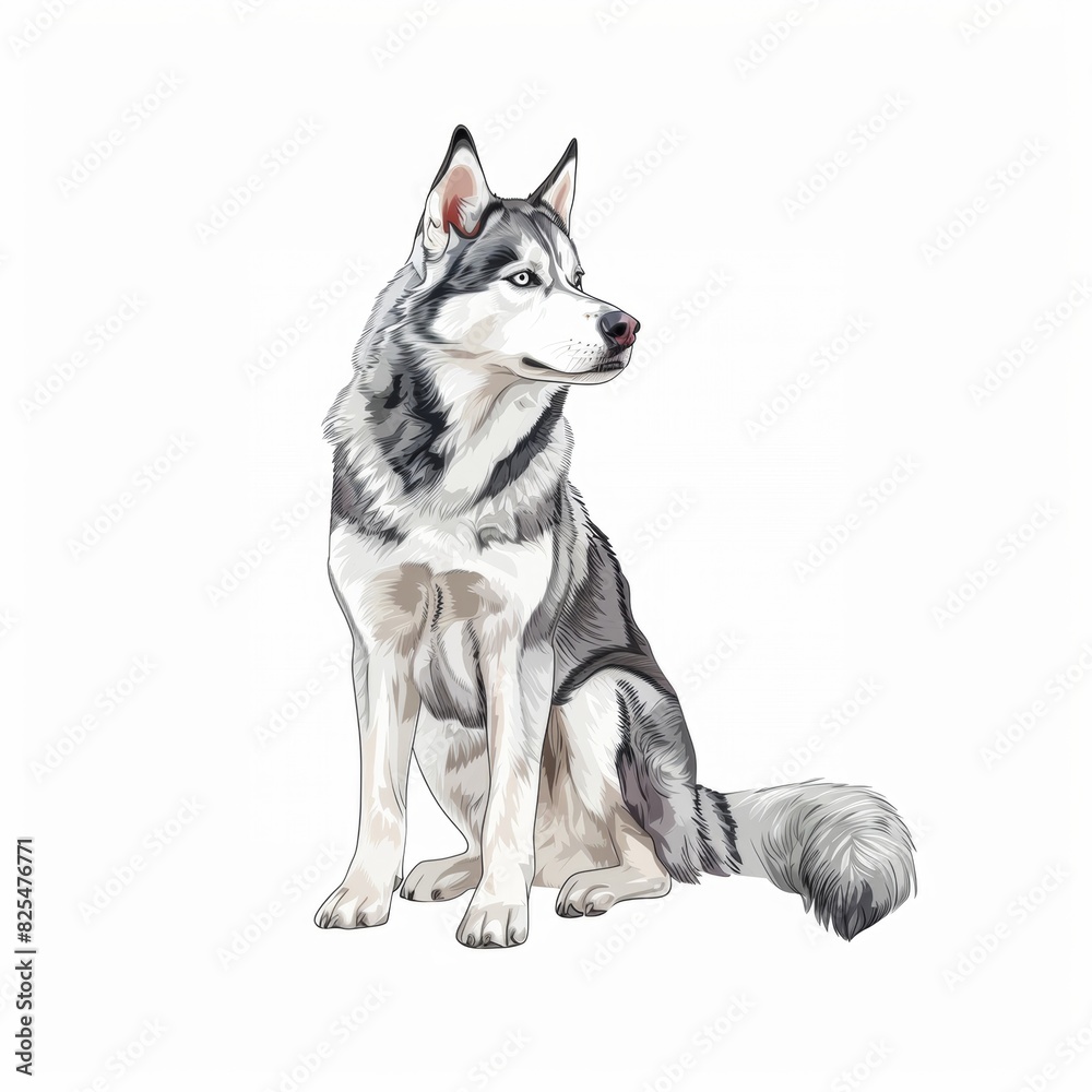 Portrait of a Husky dog. Vector illustration Portrait of a Husky dog. Vector illustration