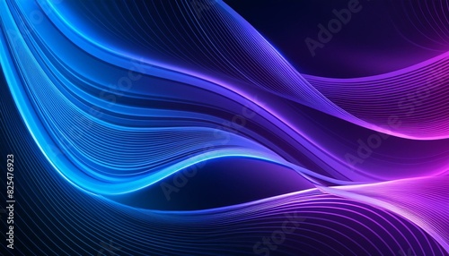 Abstract Wavy Shapes in Blue and Purple Liquid Design