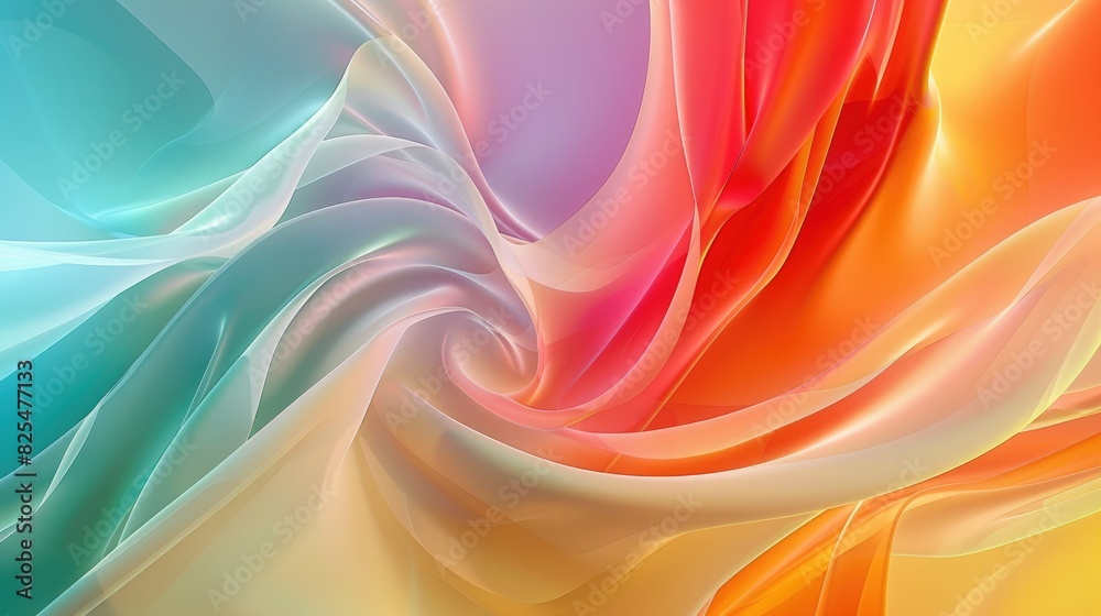 Smooth color gradient curves in abstract background