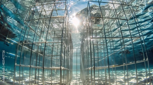 Underwater cage for shark diving
