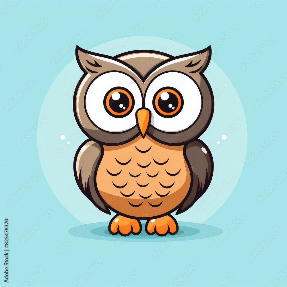 Cute cartoon owl illustration with big eyes and a friendly expression. Simple and minimalist design for kids and children's illustrations. Cute cartoon owl illustration with big eyes and a friendly expression. Simple and minimalist design for kids and children's illustrations.