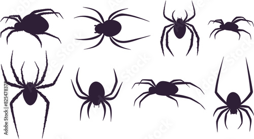 spider silhouettes set