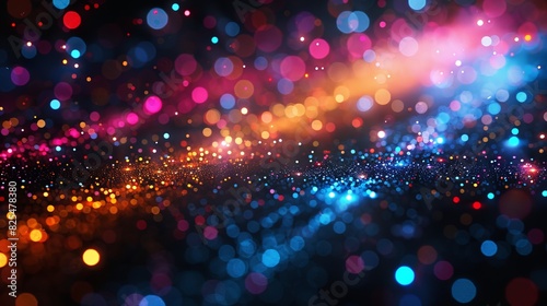 Vibrant Blurry Lights Dance on Dark Background © BrandwayArt