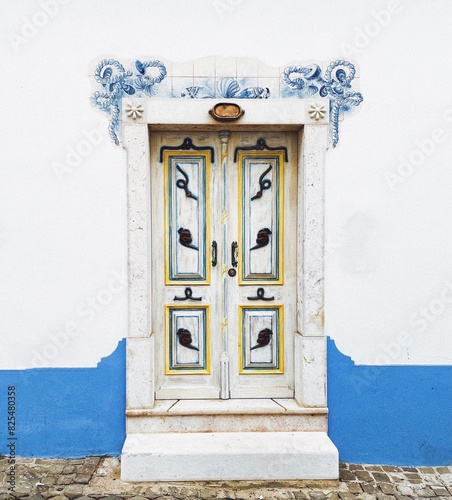 A traditional front door decoration in Portugal photo