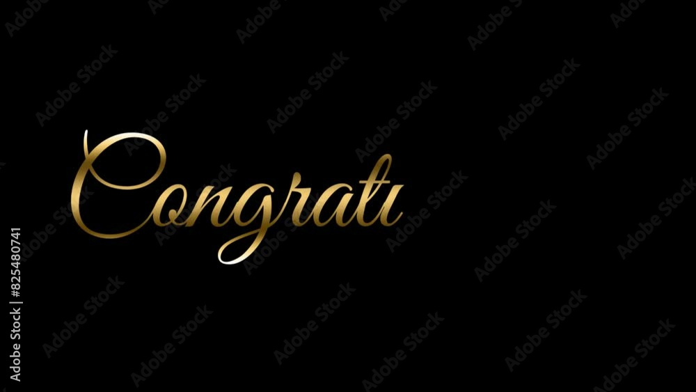 4K Congratulations English handwriting text animation, calligraphy, and script font 2d animation. Suitable for celebrations, events, and your other projects black background with golden text.. 4K Congratulations English handwriting text animation, calligraphy, and script font 2d animation. Suitable for celebrations, events, and your other projects black background with golden text..