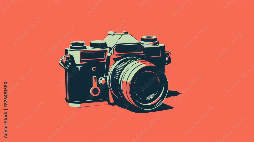 Vintage camera illustration for photography or design projects