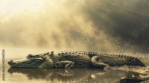Crocodile. Photography of wild animal in natural habitat.