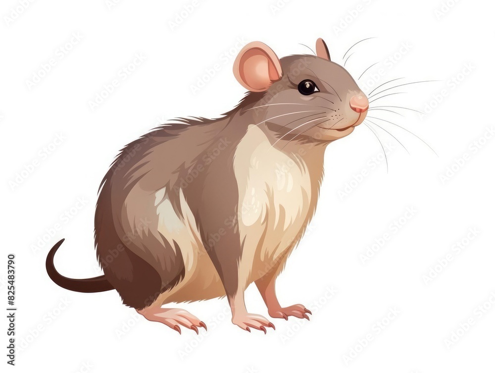 Rat illustration isolated on white background