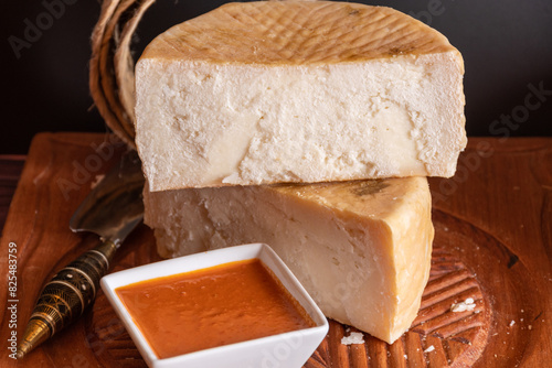 delicious cured cheese and canarian sauce photo