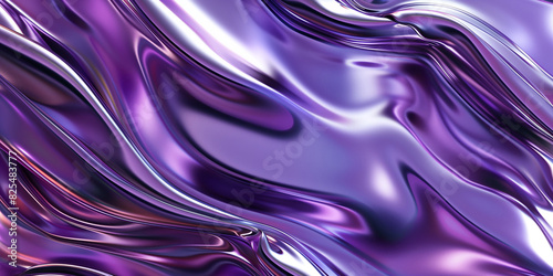 Liquid fluid purple surface pattern. Shiny texture background wallpaper. Digital artistic raster bitmap illustration. Graphic design art. AI artwork. 