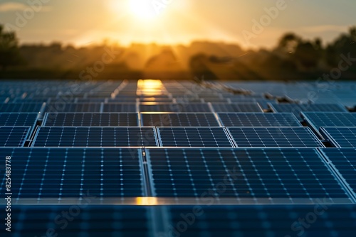 Serene Solar Farm Harnessing Renewable Energy from the Sun s Rays photo