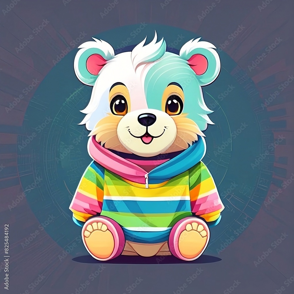 Obraz premium Vector bear character for t-shirt design