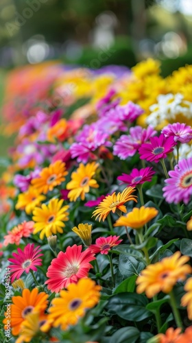 Flowers Clustered in Grass