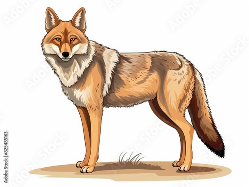 Coyote illustration isolated on white background