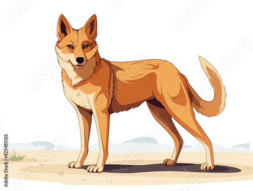 Dingo illustration isolated on white background photo