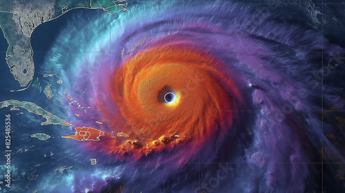 Radar Satellite View of Hurricane photo