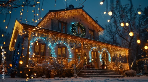 The holiday season is here, so here's a house decorated with festive lights