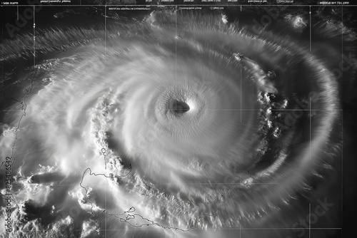 Satellite View of Hurricane photo