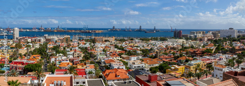View of the city of Las Palmas de Gran Canaria with the port