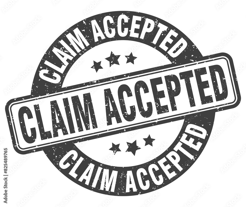 claim accepted stamp. claim accepted label. round grunge sign claim accepted stamp. claim accepted label. round grunge sign