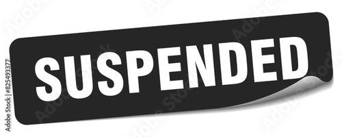 suspended sticker. suspended label