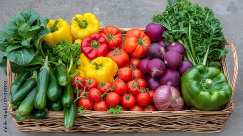Basket Filled With Various Vegetables