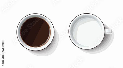 Black coffee in white cup isolated on white backgro photo