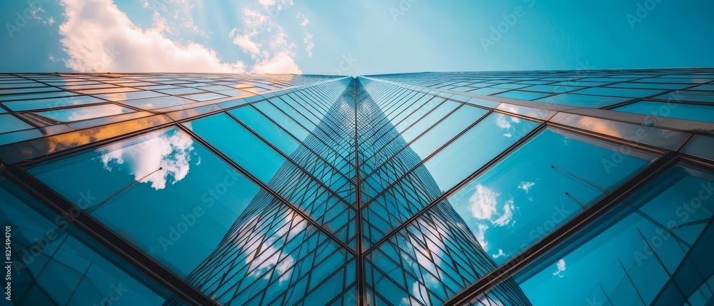 The ultramodern skyscraper stands tall in the city, its glass facade reflecting the groundbreaking architectural design of the future The ultramodern skyscraper stands tall in the city, its glass facade reflecting the groundbreaking architectural design of the future
