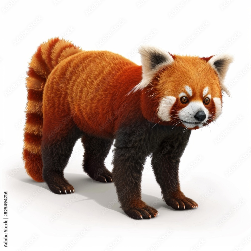 Portrait of red panda Ailurus. Vector illustration.