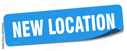 new location sticker. new location label