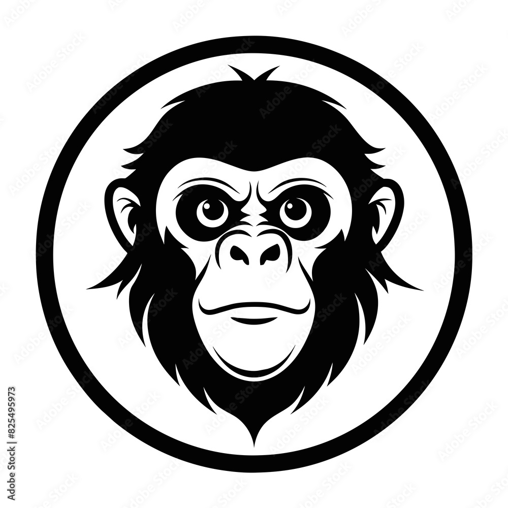 Obraz premium High-Quality Orangutan-Head Icon Vector Illustration in a Circle - Perfect for Your Design Needs