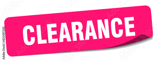 clearance sticker. clearance label