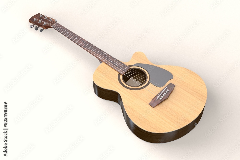 Fototapeta premium Classic Acoustic Guitar 3D model