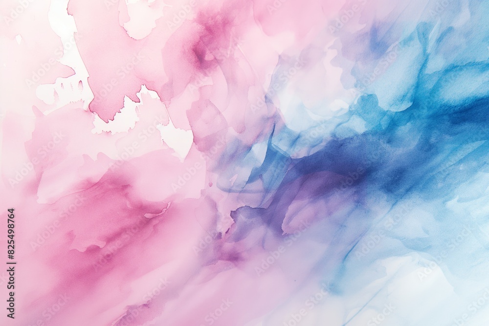 Elegant watercolor texture with a soft blend of pink and blue, perfect for backgrounds, wallpapers, and creative design projects needing a gentle touch of color