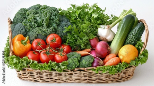Basket Filled With Various Vegetables