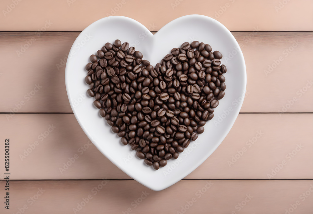 Roasted coffee beans heart shape Roasted coffee beans heart shape