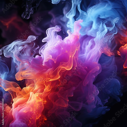 cloudy smoke  like candle  smell  wider upwards  blue purple and pink colors  on dark purple background  not going out of screen