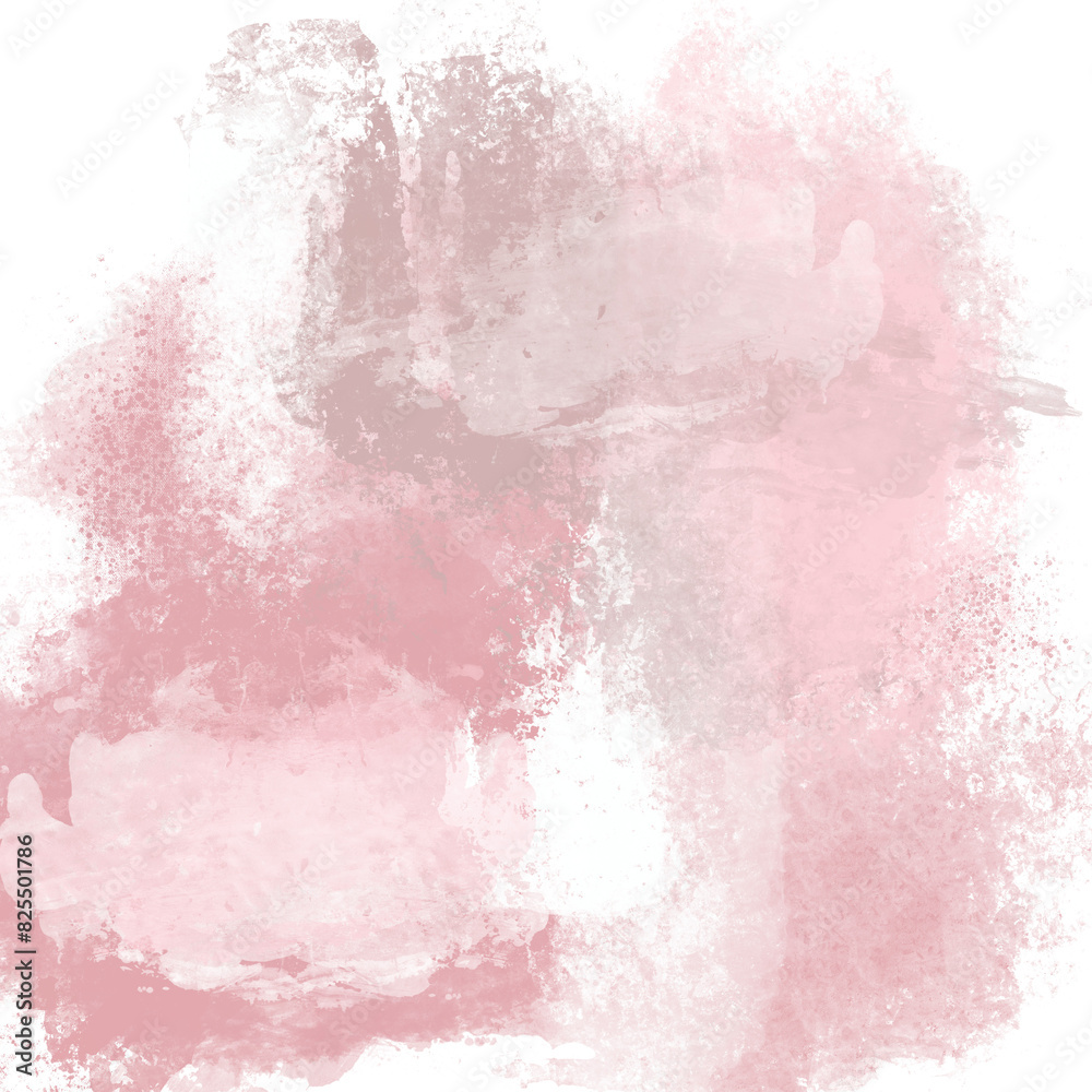 Obraz premium Watercolour pink brush strokes, smudge painting, abstract minimalist elements on transparent backdrop, png