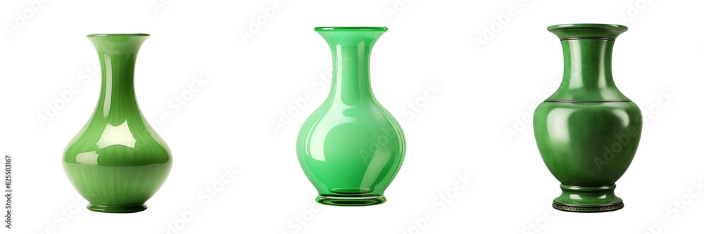 Set of A empty green flower tub on a transparent backgrounds Set of A empty green flower tub on a transparent backgrounds