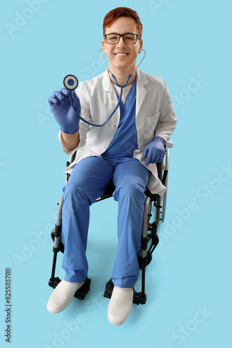 Male doctor in wheelchair w...