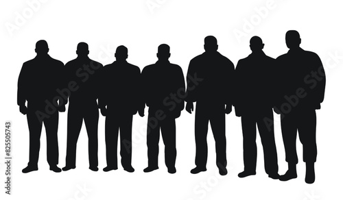 Group of security guards silhouette, law symbol