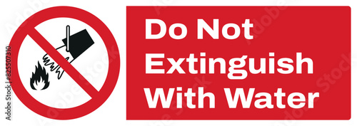 ISO prohibition safety signs_do not extinguish with water landscape size 1/2 a4,a3,a2,a1	