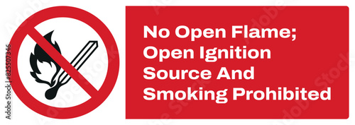 ISO prohibition safety signs_no open flame landscape size 1/2 a4,a3,a2,a1	