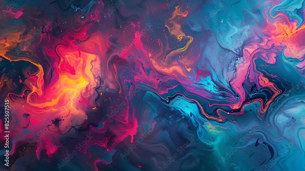 A vibrant, high-quality print of an abstract digital painting, with swirling colors and textures blending seamlessly.
