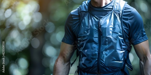 Cooling Vests: Regulating Body Temperature in Hot Environments to Prevent Heat Stress. Concept Heat Stress, Cooling Technology, Outdoor Gear, Temperature Regulation, Safety Equipment photo