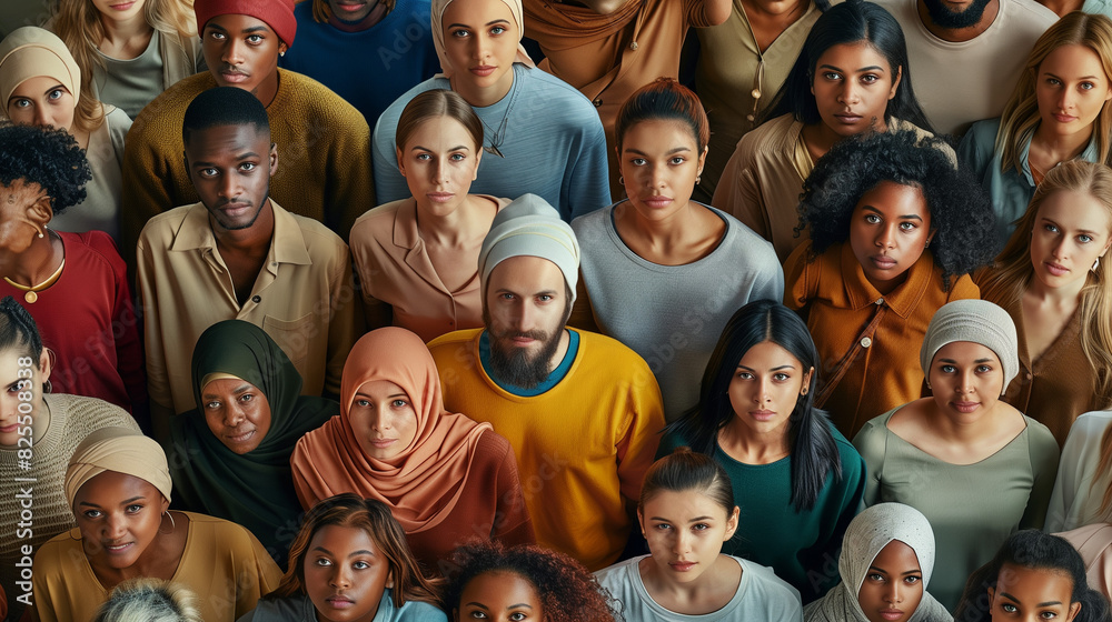 Different races people, multicultural group of young modern people, mixed group of multicultural people look camera, happy people, smile, smiling people