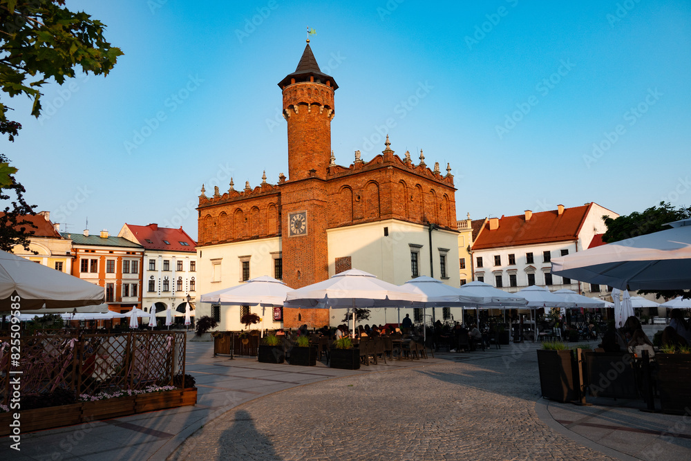 Fototapeta premium 2023-05-28; Renaissance town hall on market square of old town in Tarnow. Poland
