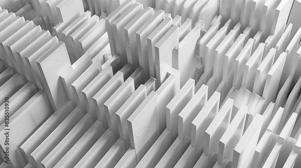 Obraz premium Abstract Photography. White geometric pattern with linear elements creating a modern, intricate design.