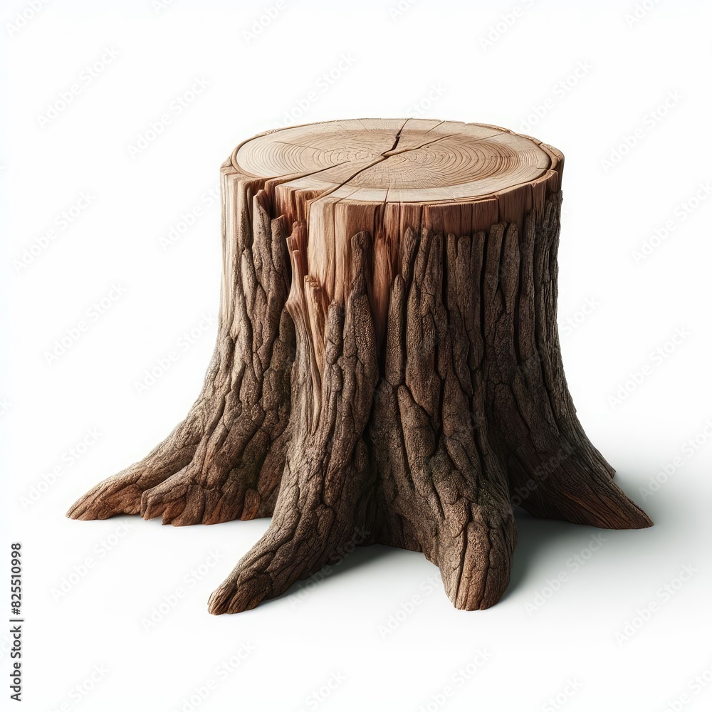 A piece of wood isolated on a white background