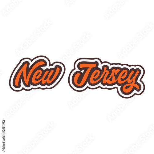 New Jersey hand made script font. Vector New Jersey text typography design for tshirt hoodie baseball cap jacket and other uses vector 